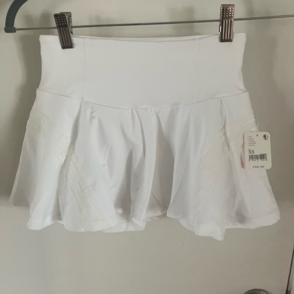 White Skorts with Comfortable Waistband and Flared Design